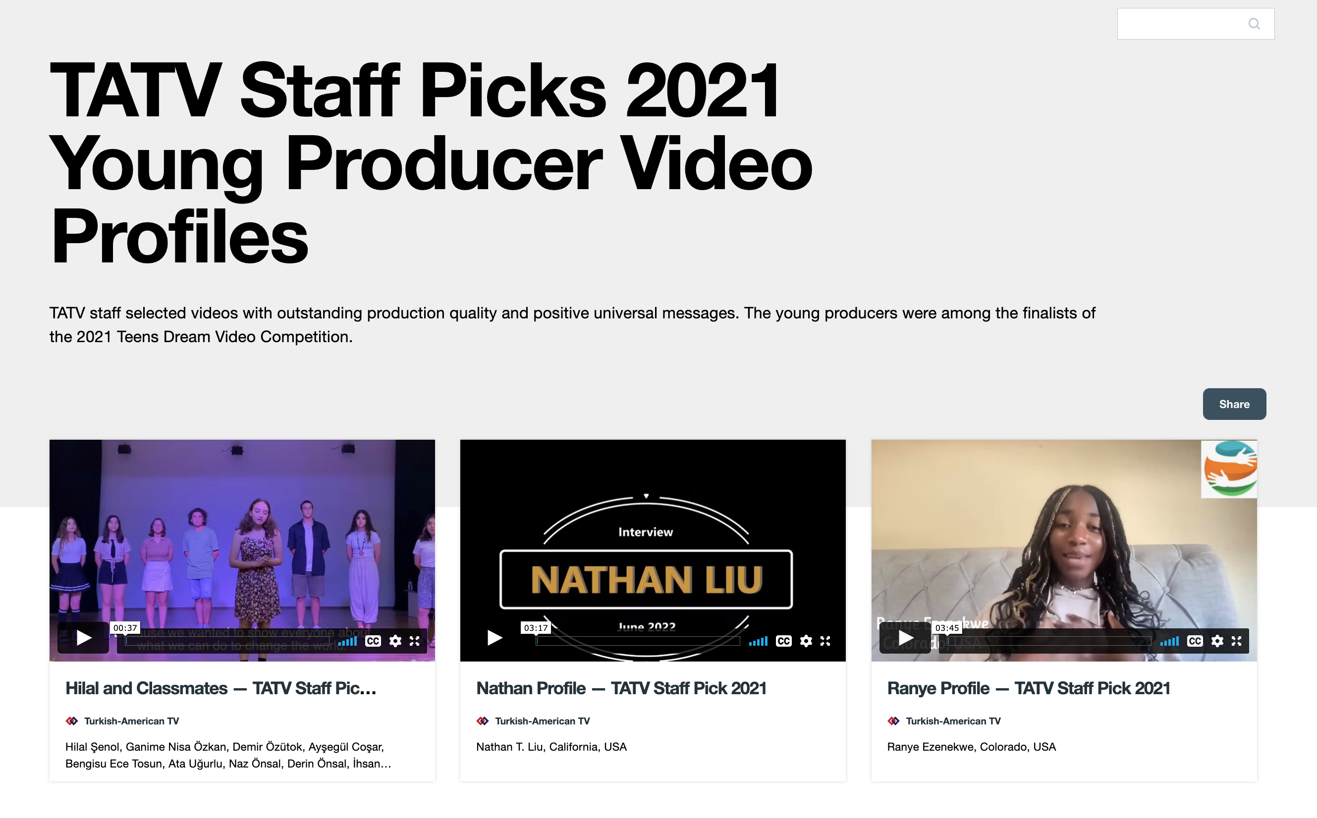 TATV Staff Picks 2021 Young Producer Video Profiles - TATV
